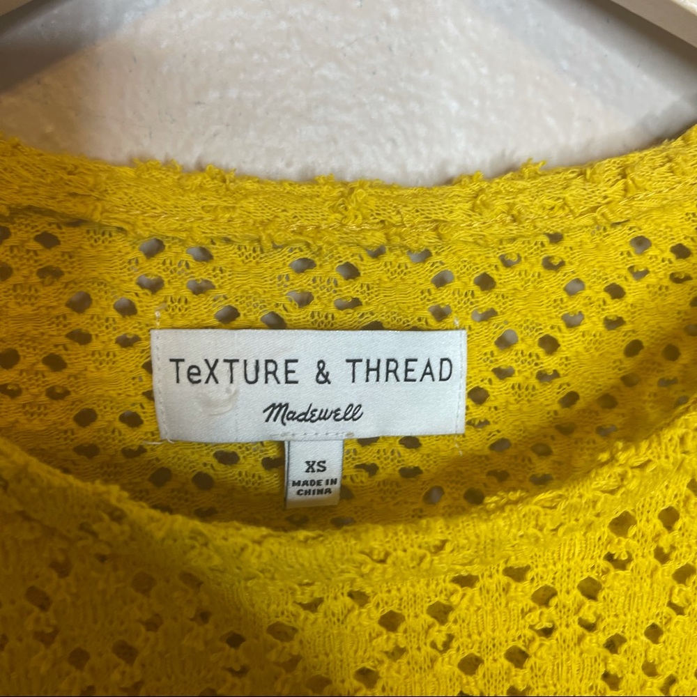 Madewell Texture & Thread Eyelet Flutter Top Yell… - image 6